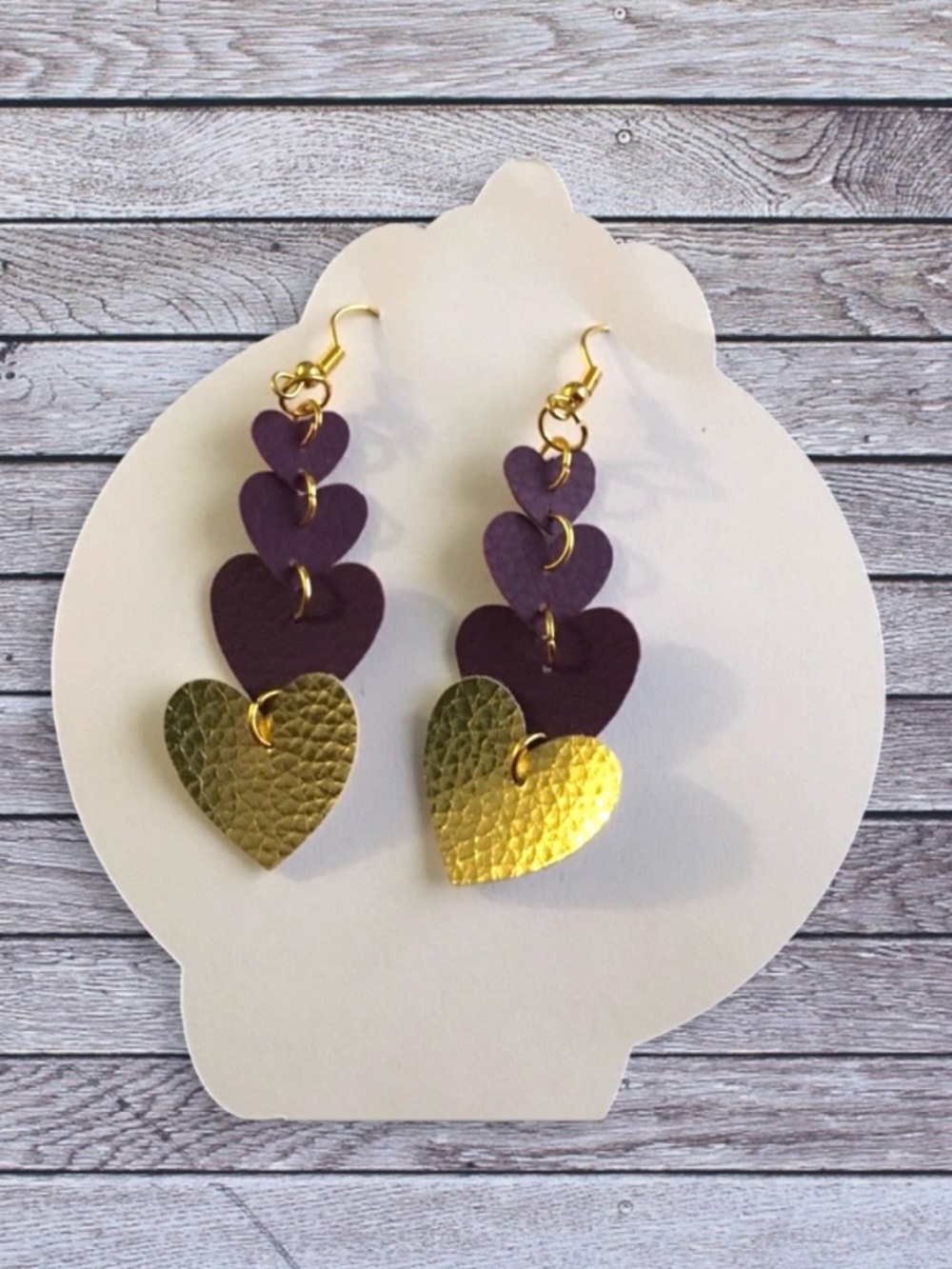 NEW Faux leather hearts earrings